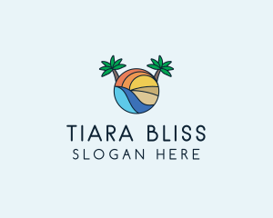 Palm Tree Summer Resort  logo design