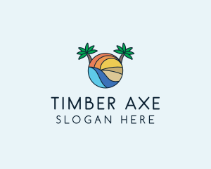 Palm Tree Summer Resort  logo design