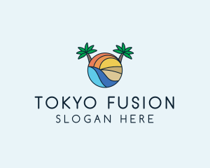 Palm Tree Summer Resort  logo design