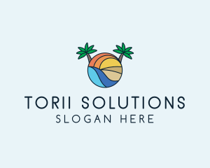 Palm Tree Summer Resort  logo design