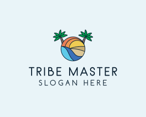 Palm Tree Summer Resort  logo design