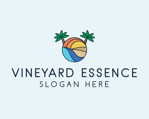 Palm Tree Summer Resort  logo design