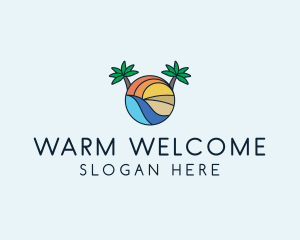 Palm Tree Summer Resort  logo design