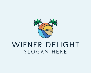 Palm Tree Summer Resort  logo design