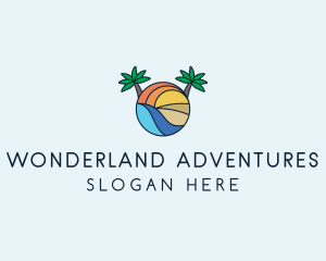 Palm Tree Summer Resort  logo design