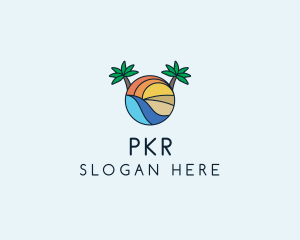 Palm Tree Summer Resort  logo design