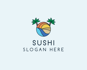 Palm Tree Summer Resort  logo design