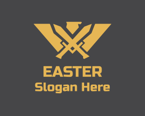Wings - Golden Eagle Warrior Crest logo design