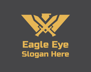 Eagle - Golden Eagle Warrior Crest logo design