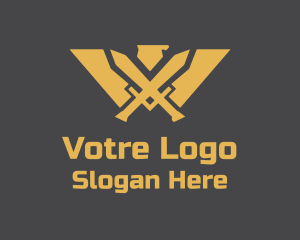 Clan - Golden Eagle Warrior Crest logo design