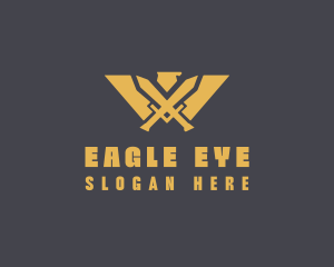 Golden Eagle Warrior Crest logo design