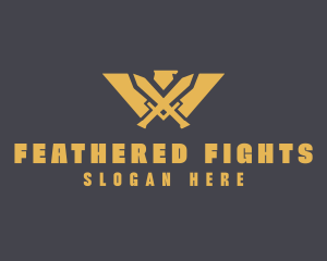 Golden Eagle Warrior Crest logo design