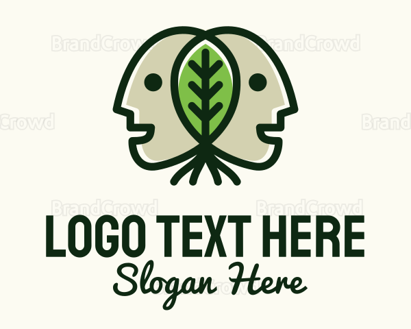 Twin Head Leaf Logo