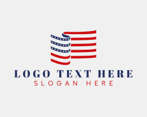 United States Patriotic Flag logo design