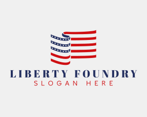 United States Patriotic Flag logo design