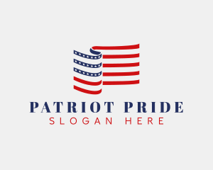 United States Patriotic Flag logo design