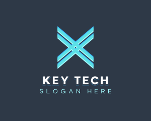 Digital Tech Letter X logo design