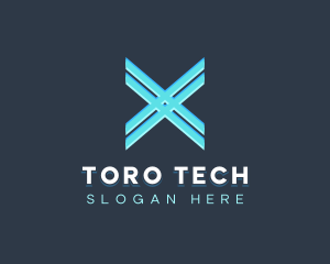 Digital Tech Letter X logo design