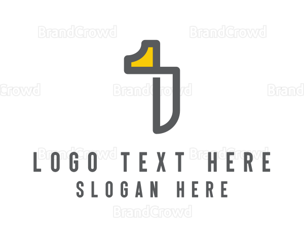 Futuristic Tech Number 1 Logo