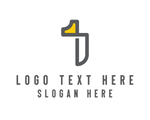 Futuristic Tech Number 1 logo design