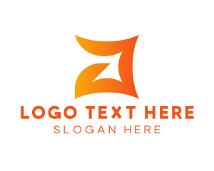 Gradient - Orange A Tech logo design