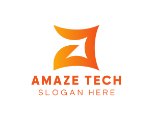 Orange A Tech logo design