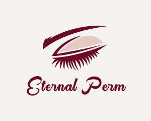 Perm - Lady Beauty Eyelash logo design