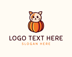 Kitten - Pumpkin Cat Pet logo design