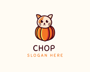 Pumpkin Cat Pet Logo