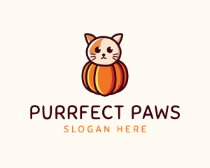 Pumpkin Cat Pet logo design