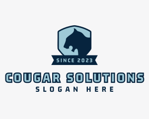 Cougar - Animal Feline Shield logo design