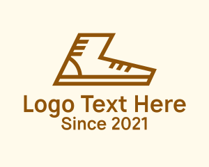 Foot-locker - Brown Sneaker Outline logo design