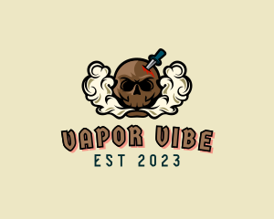 Vaporizer - Skull Knife Smoke logo design