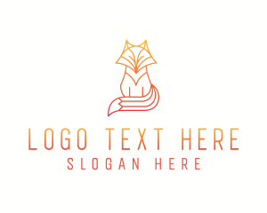 Animal - Minimalist Fox Outline logo design