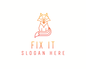 Minimalist Fox Outline logo design