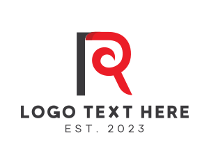 Parlor - Curvy R Stroke logo design