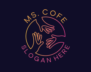 Social Hand Support logo design