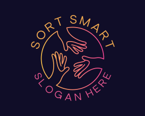 Social Hand Support logo design