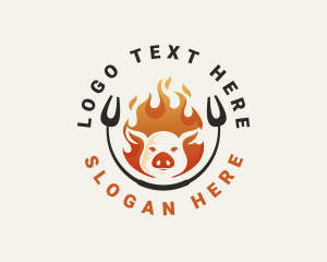 Blazing - Hot Grill Pork logo design