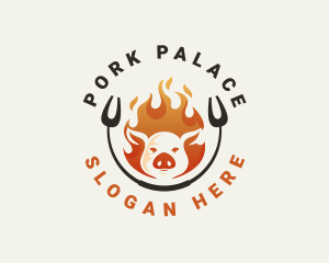 Pork - Hot Grill Pork logo design