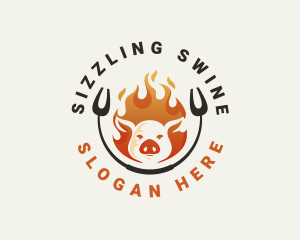 Pork - Hot Grill Pork logo design