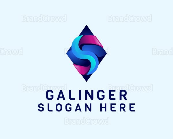 3D Gradient Tech Letter S Logo