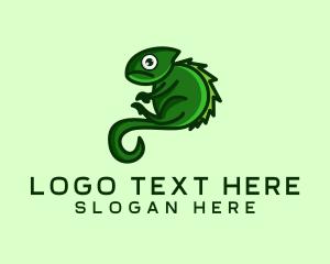 Green - Iguana Lizard Gecko logo design