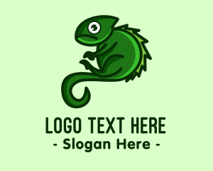 Green Iguana Mascot Logo