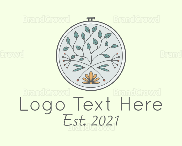 Leaf Flower Embroidery Logo