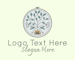 Leaf Flower Embroidery Logo