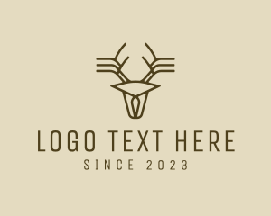 Hunting - Minimalist Stag Deer Antlers logo design