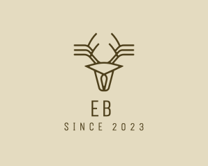 Minimalist Stag Deer Antlers Logo