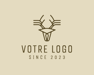 Minimalist Stag Deer Antlers Logo