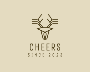 Minimalist Stag Deer Antlers Logo